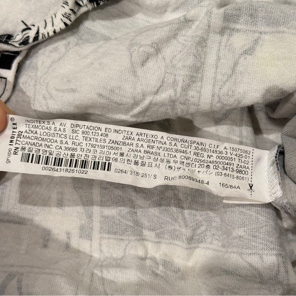 Zara x Ana Mushell Graphic Capsule Comic Print Shirt, Size S, Black & White - Picture 10 of 15